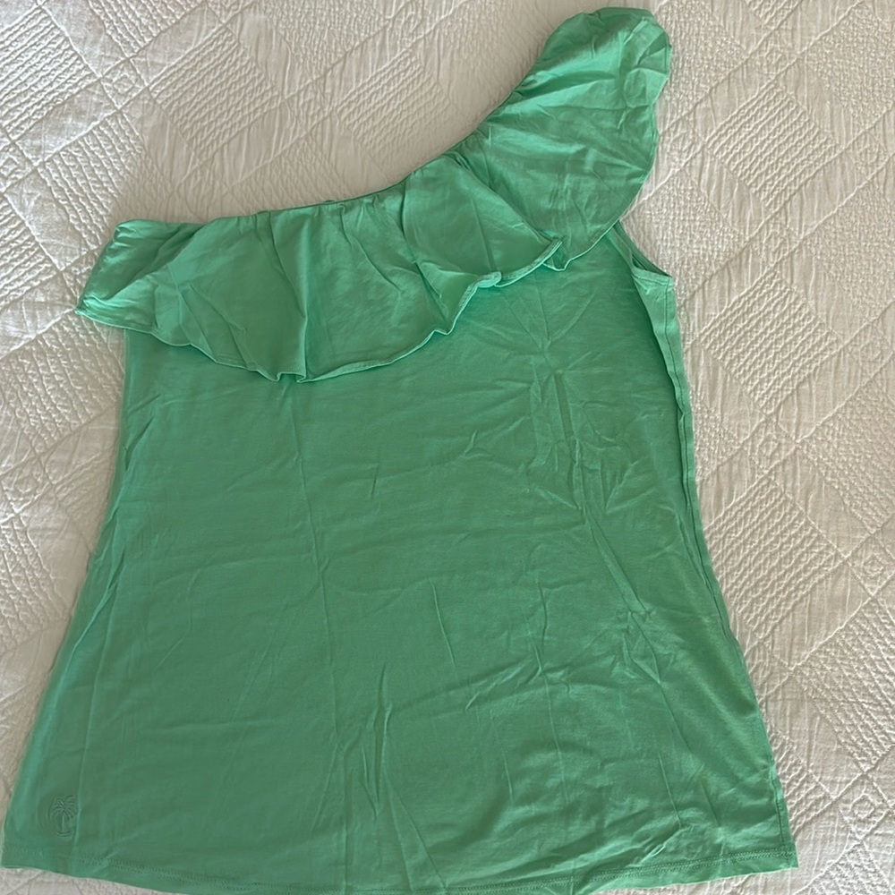 Lilly Pulitzer one shoulder t-shirt.